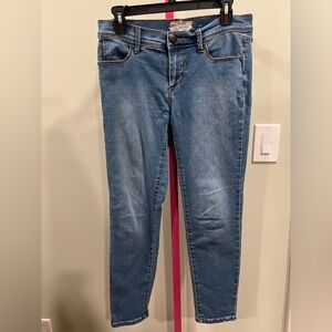 Free People women's skinny ankle jeans in a medium blue wash
